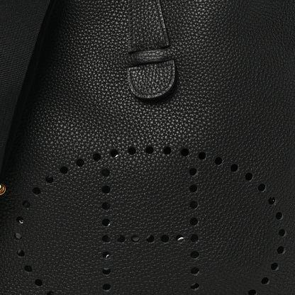 Hermes Taurillon Clemence EVELYNE III GM Black 8 of 10