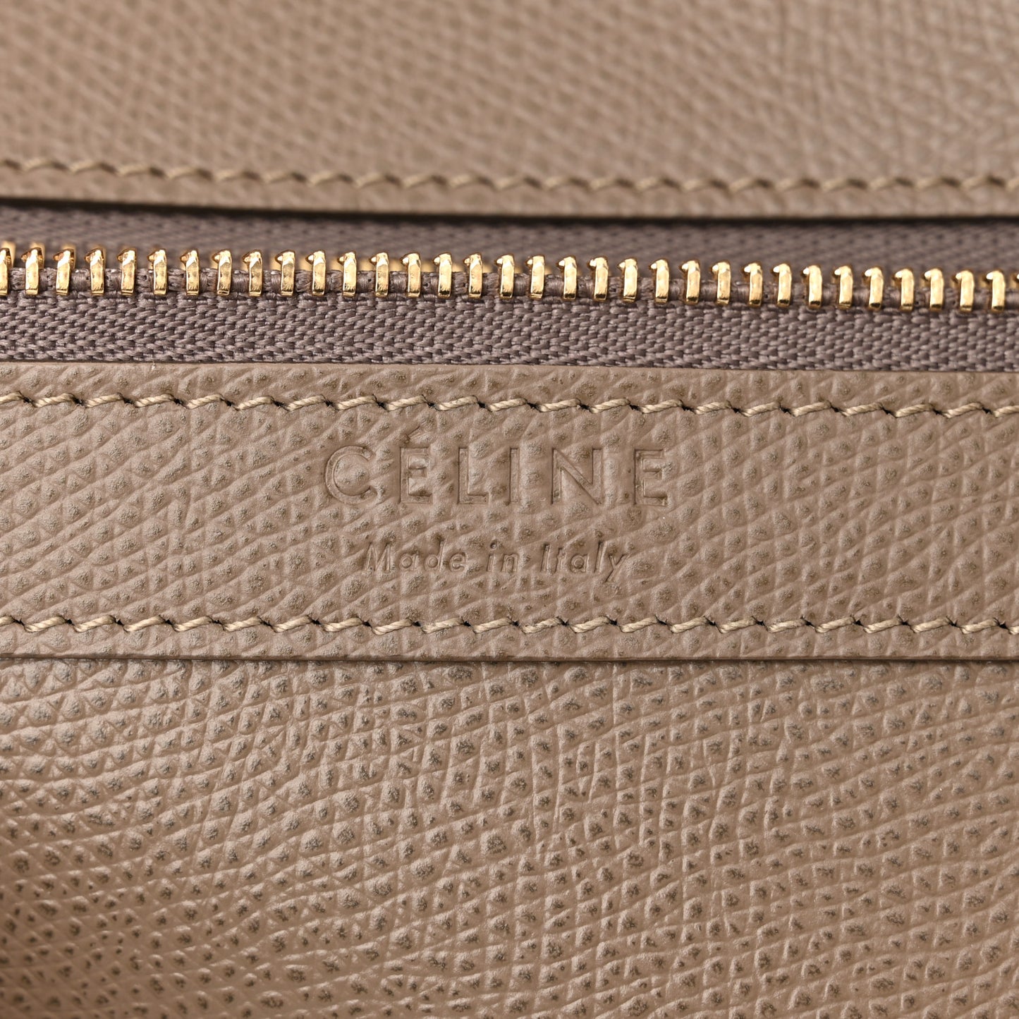 Grained Calfskin Small Vertical Cabas Beige