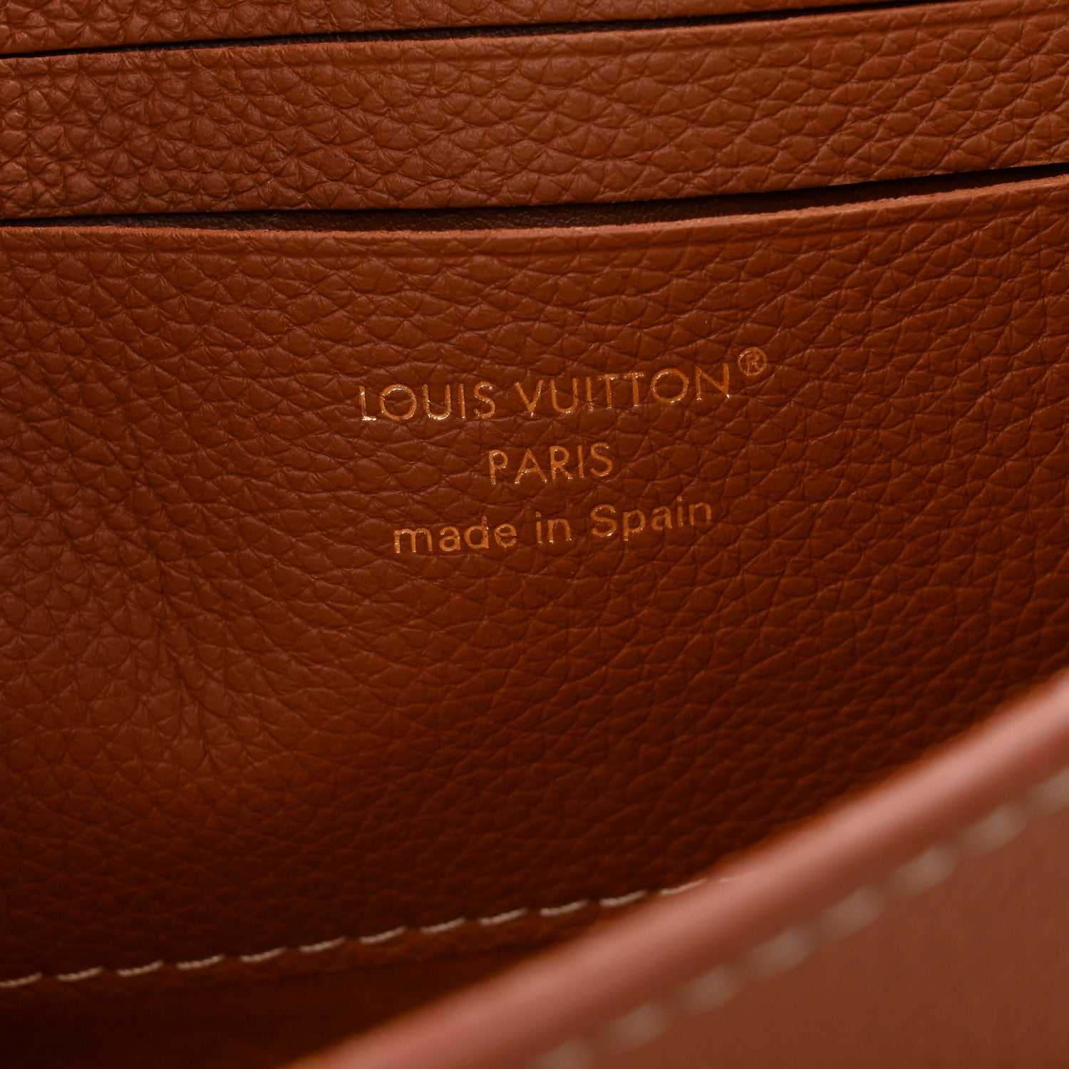 Louis Vuitton Grained Calfskin Low Key Wallet On Chain Cognac 7 of 13