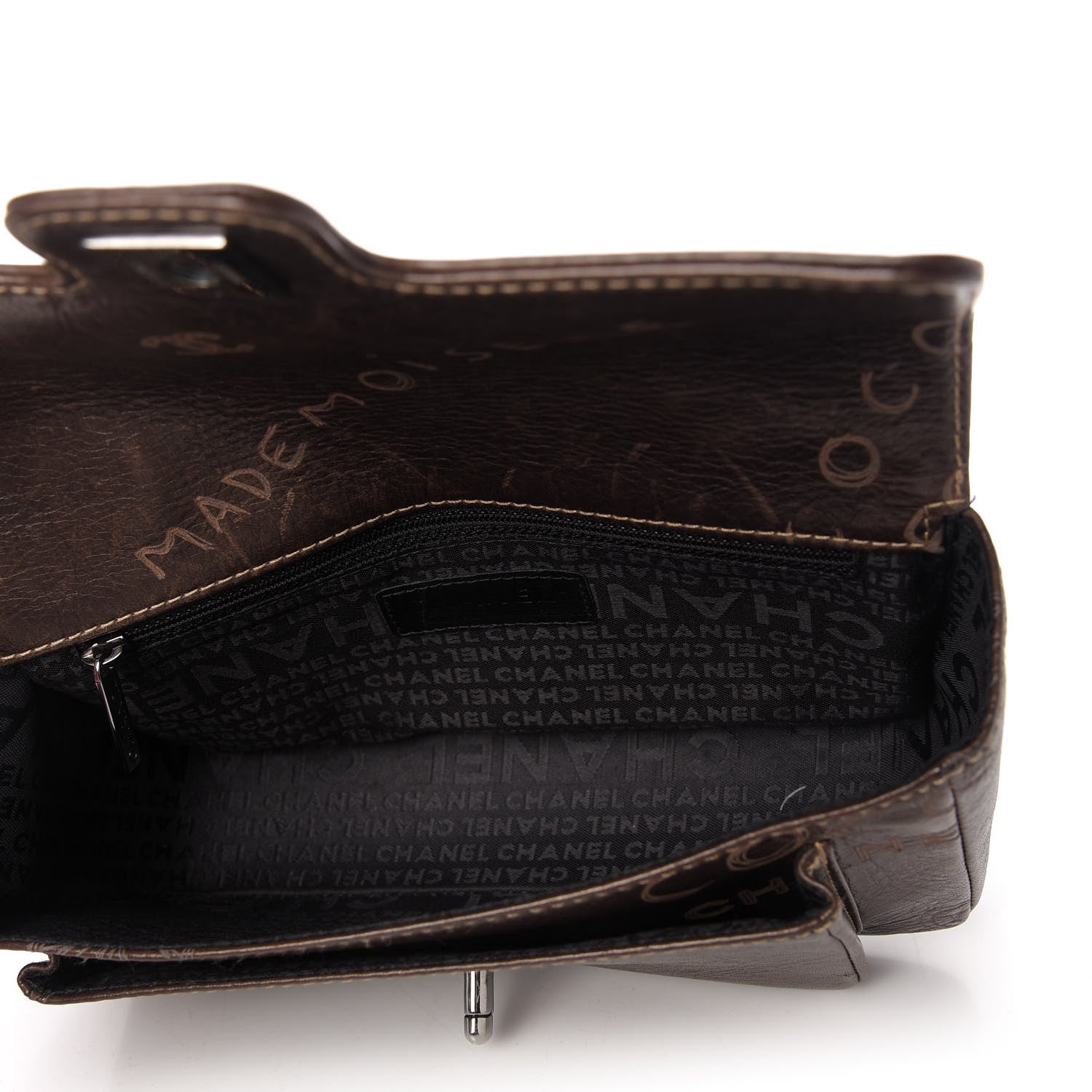Chanel Calfskin Graffiti Flap Brown 5 of 10