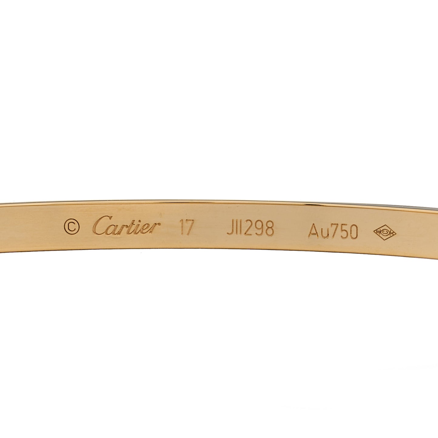 18K Yellow Gold Small LOVE Bracelet 17