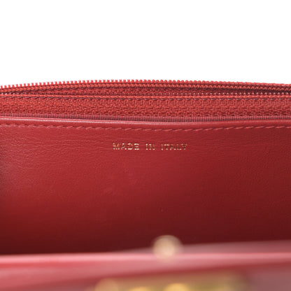 Chanel Lambskin Quilted Boy Wallet On Chain WOC Red 7 of 14