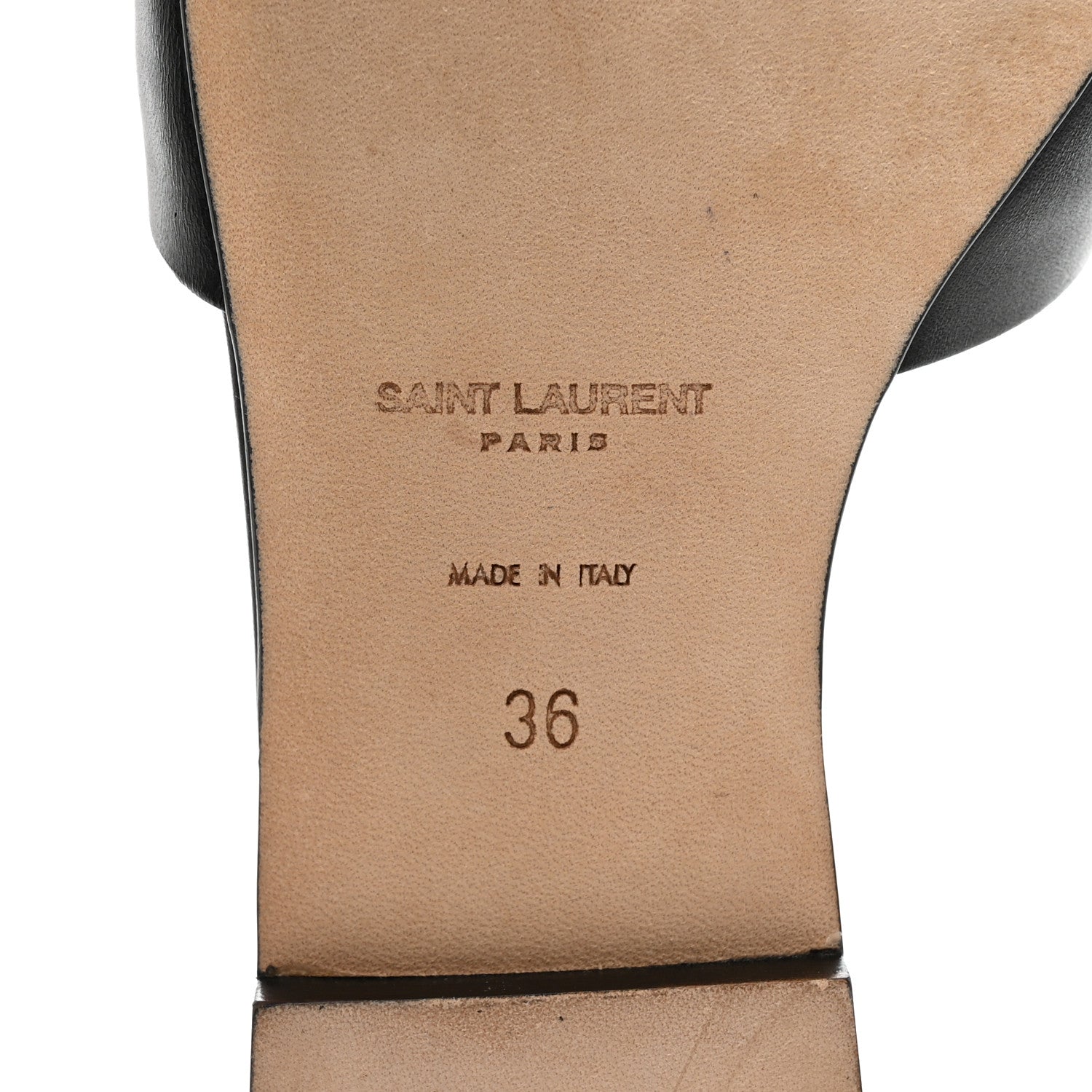 Saint Laurent Calfskin Nu Pied 05 Slide Sandals 36 Black 6 of 14