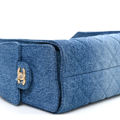 Chanel Cotton Wool Tweed Quilted Mini Chanel 25 Handbag Black Blue 9 of 11