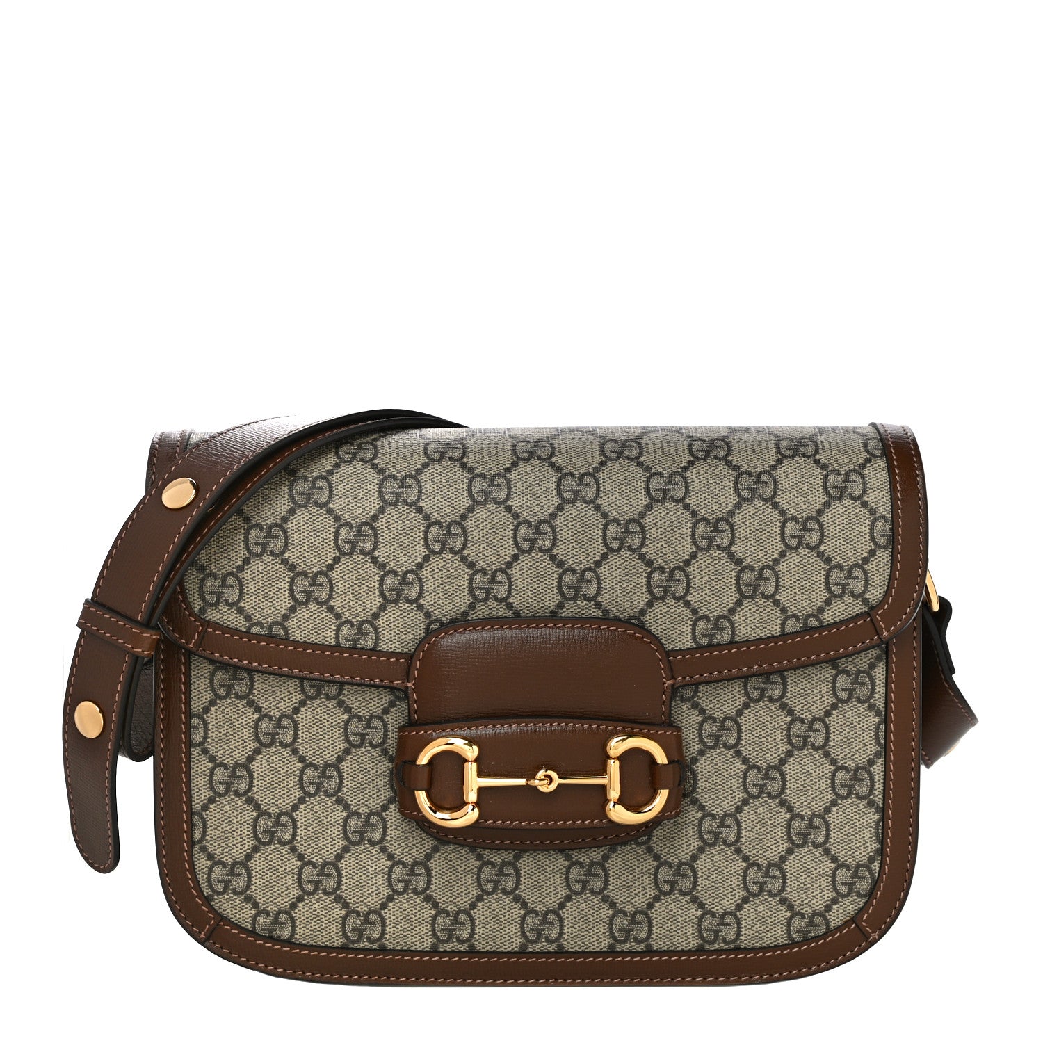 Gucci GG Supreme Monogram Horsebit 1955 Shoulder Bag Beige Brown Sugar 1 of 11