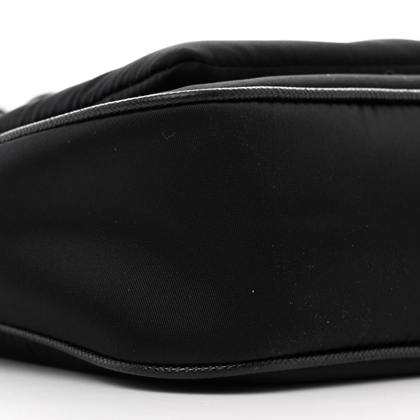 Re-Nylon Saffiano Double Pouch Shoulder Bag Black