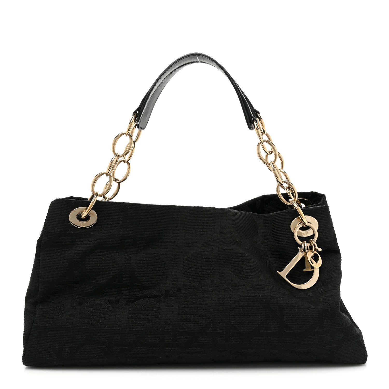 Christian Dior Canvas Cannage East West Tote Black 1 of 16