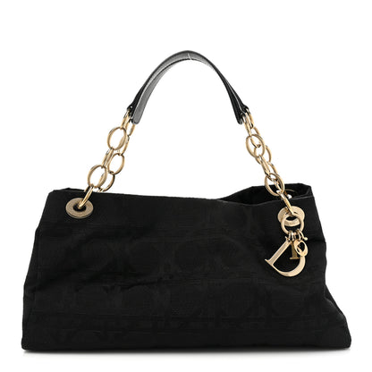 Christian Dior Canvas Cannage East West Tote Black 1 of 16
