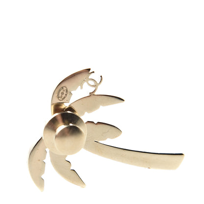 Chanel Enamel Pearl Palm Tree Brooch Green Gold 4 of 4
