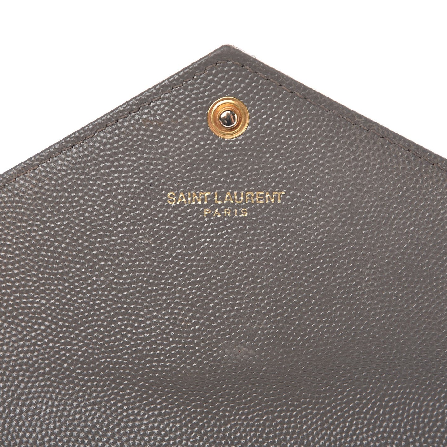 Grain De Poudre Matelasse Monogram Flap Wallet Fog