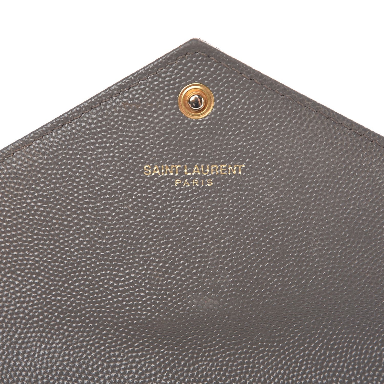Saint Laurent Grain De Poudre Matelasse Monogram Flap Wallet Fog 6 of 12