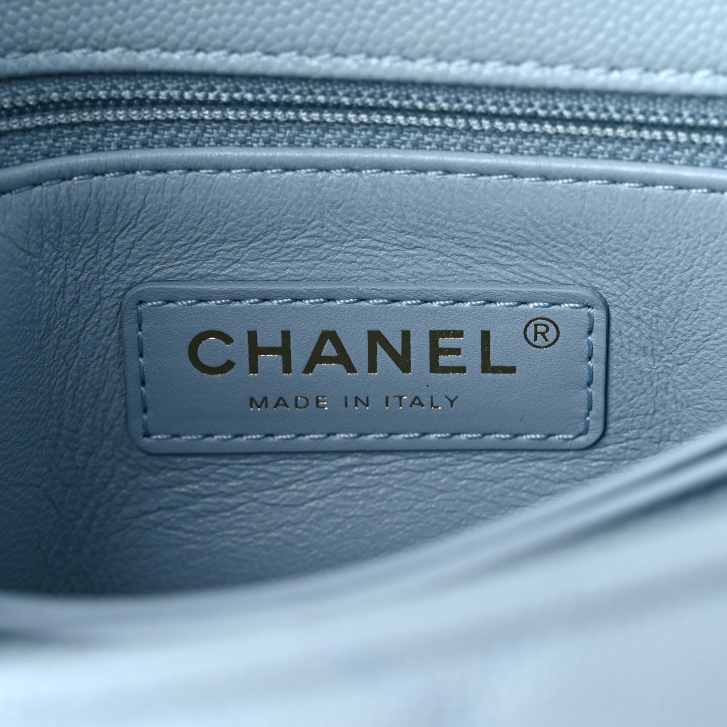 Caviar Quilted Mini Coco Handle Flap Light Blue