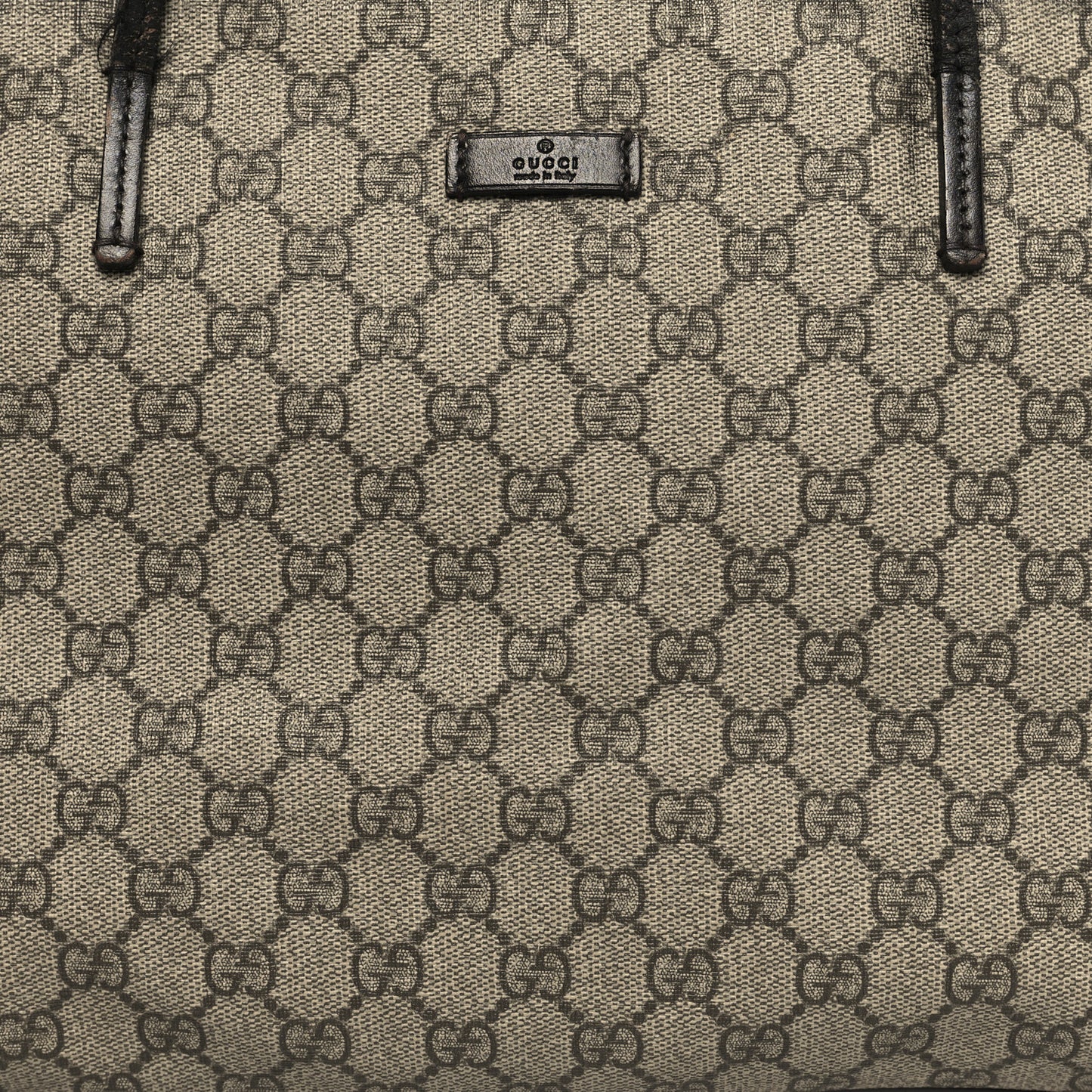 GG Supreme Monogram Medium Zippered Tote Dark Brown