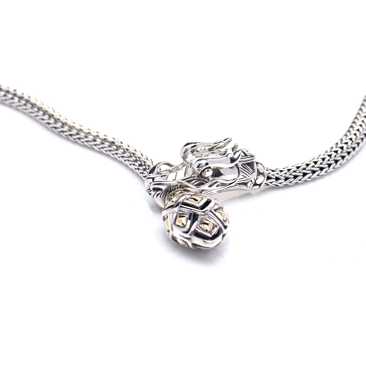 John Hardy Sterling Silver 18K Yellow Gold Legends Naga Dragon Lariat Necklace 5 of 5