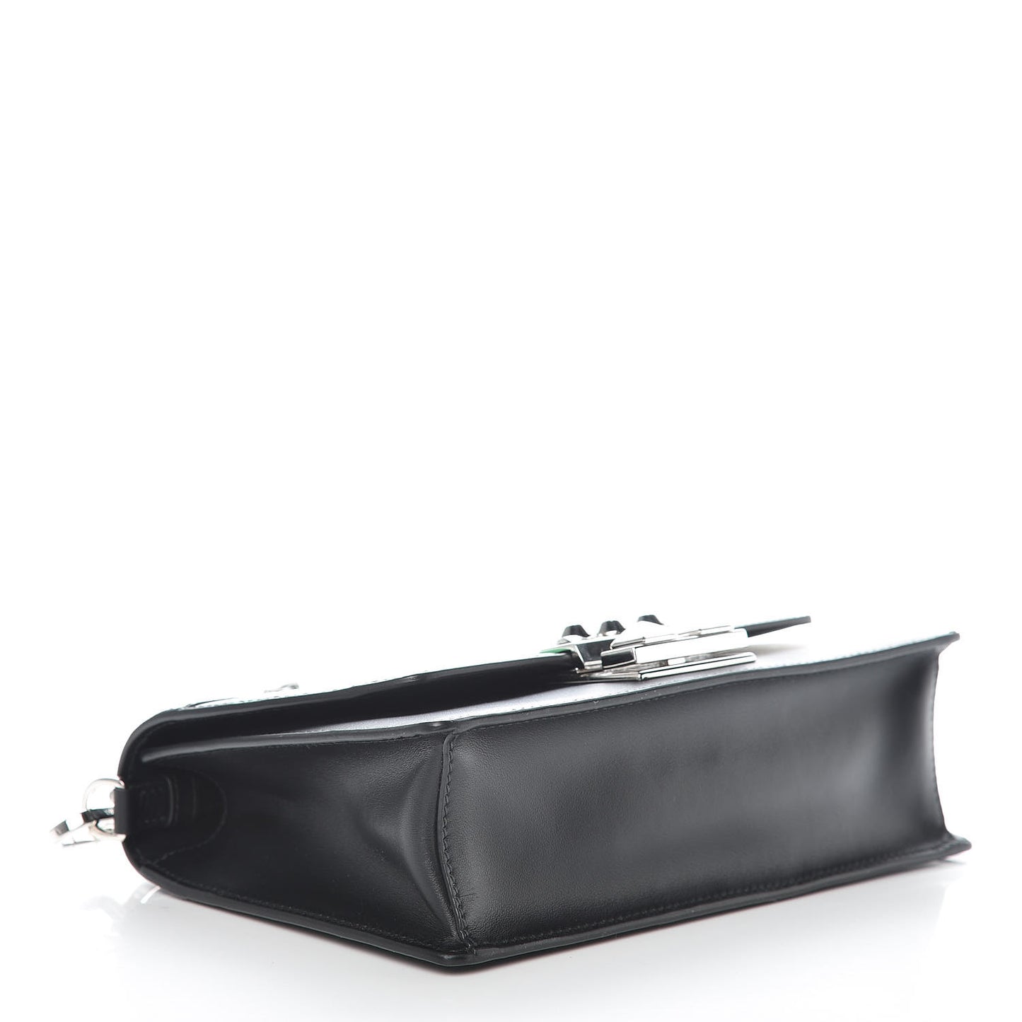 City Calfskin Saffiano Racing Logo Elektra Shoulder Bag Black Verde