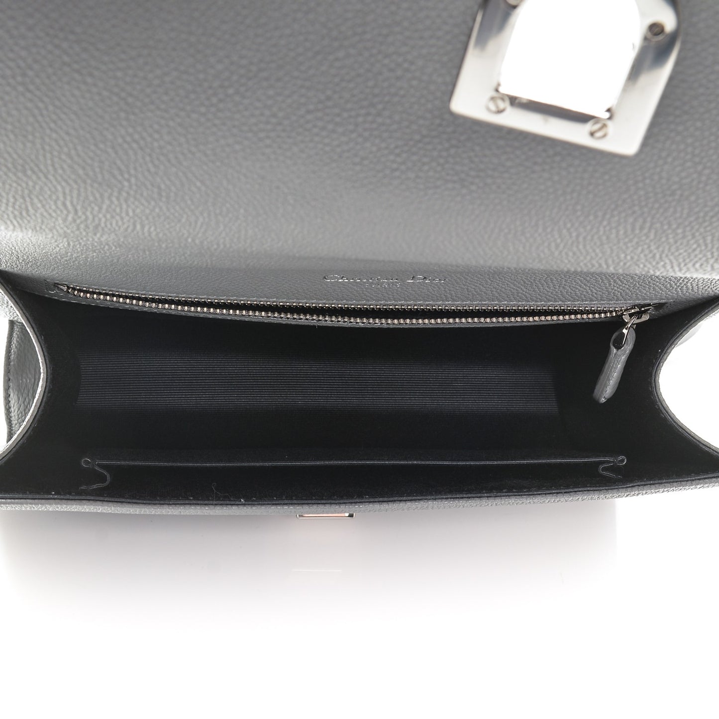 Grained Calfskin Medium Diorama Flap Bag Gris