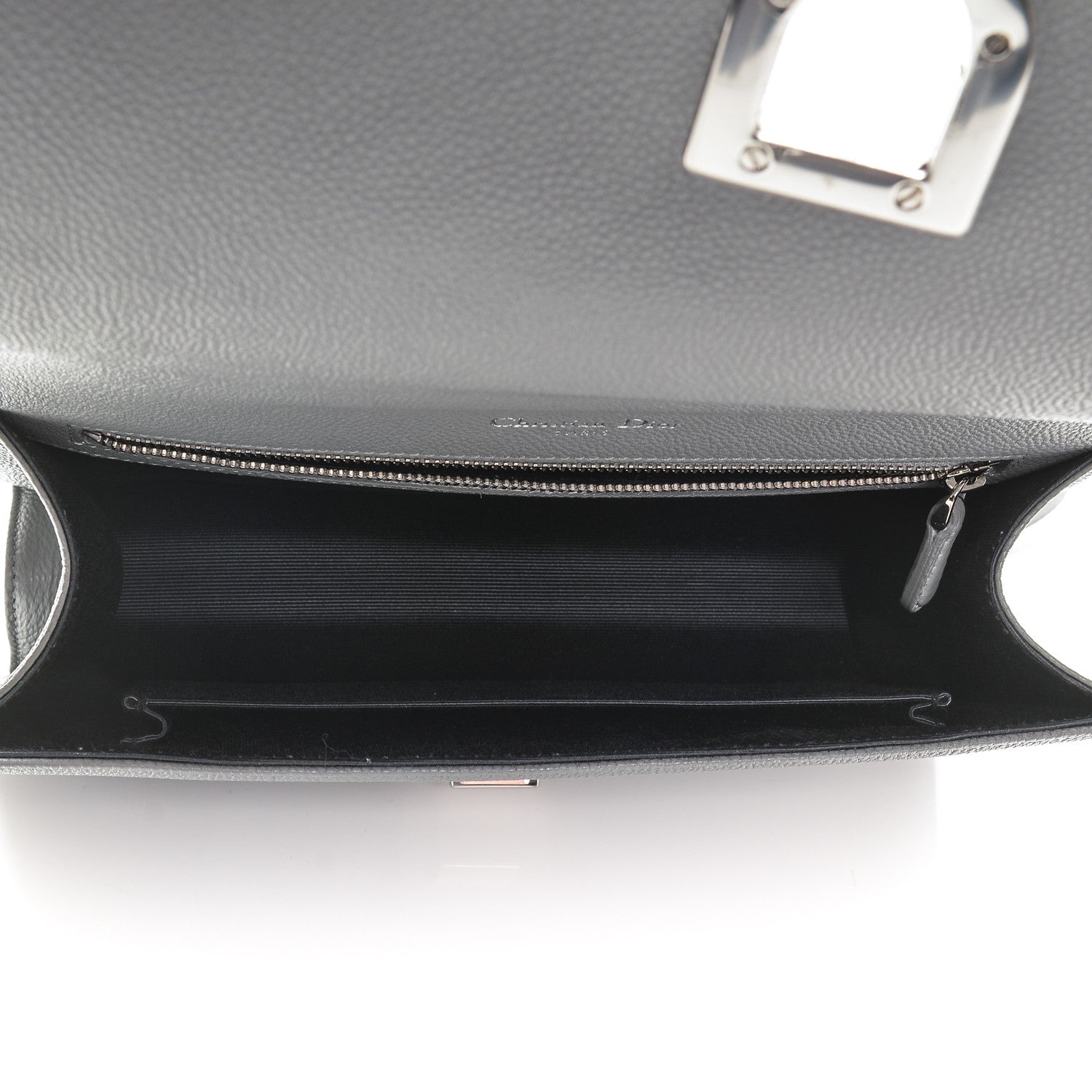 Christian Dior Grained Calfskin Medium Diorama Flap Bag Gris 5 of 6