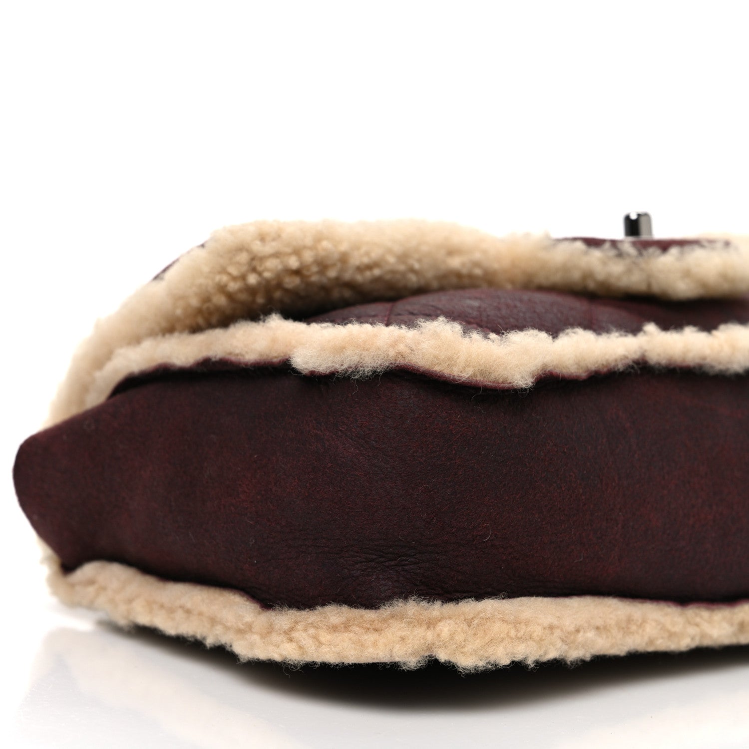 Chanel Shearling Quilted Medium Single Flap Bordeaux 9 of 12