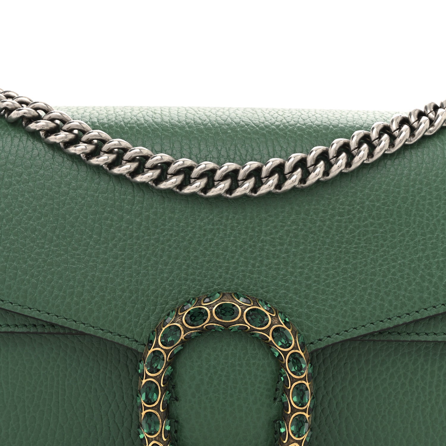 Gucci Pebbled Calfskin Small Dionysus Shoulder Bag Emerald 8 of 12