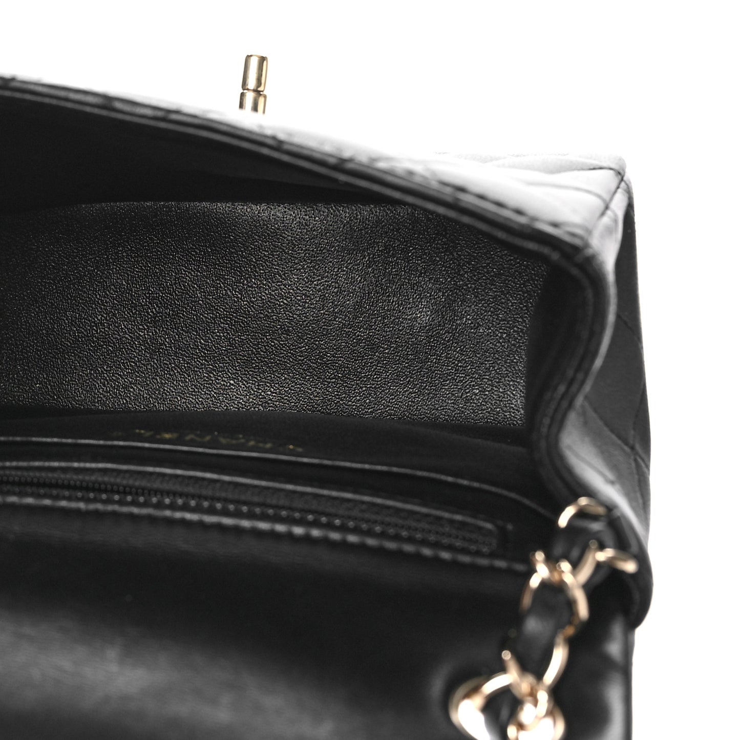 Lambskin Quilted Mini Square Flap Black