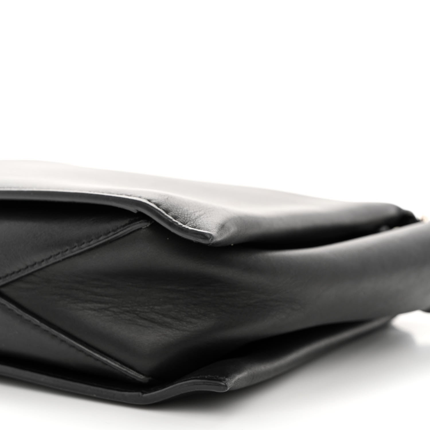 Celine Smooth Calfskin Tri-Fold Clutch on Chain Black 10 of 12