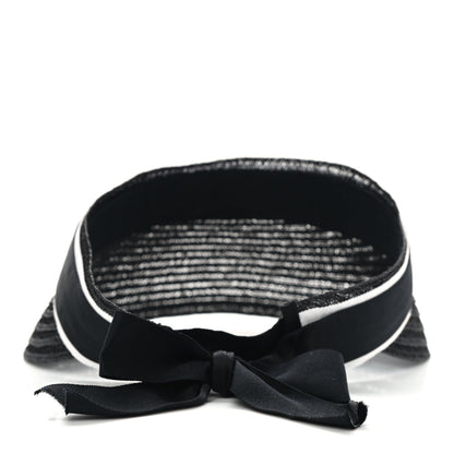 Chanel Abaca Cotton Ribbon Visor M Black 6 of 9