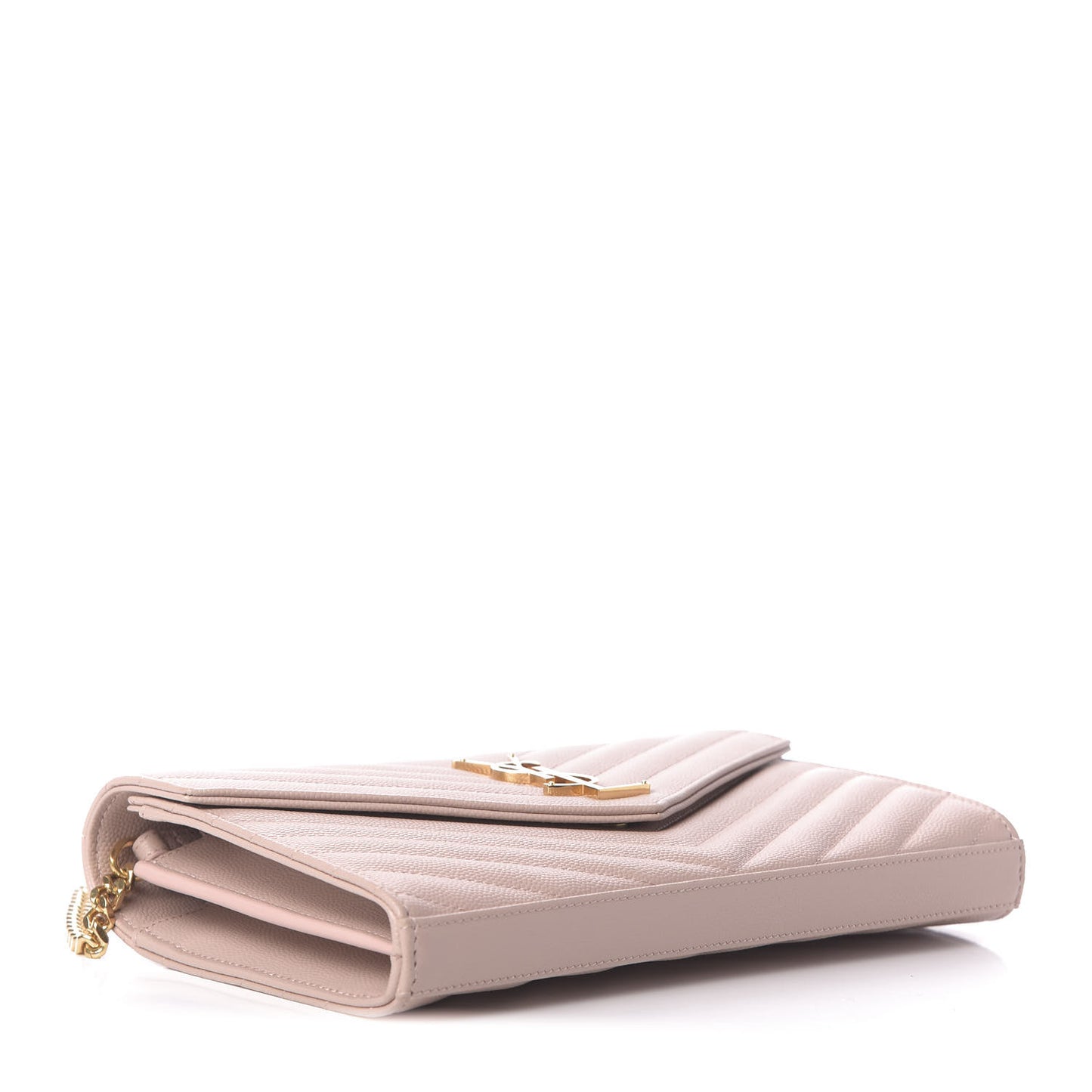 Grain De Poudre Matelasse Chevron Monogram Chain Wallet Rose Antic