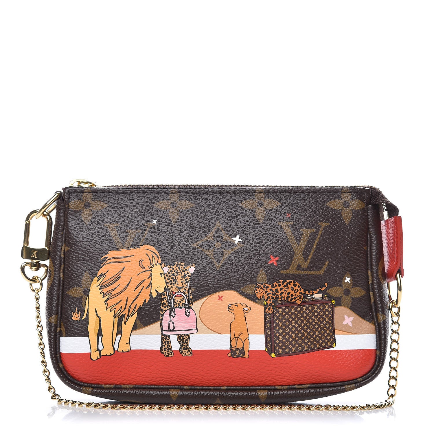 Louis Vuitton Monogram 2018 Christmas Animation Mini Cats Pochette Accessories 1 of 7