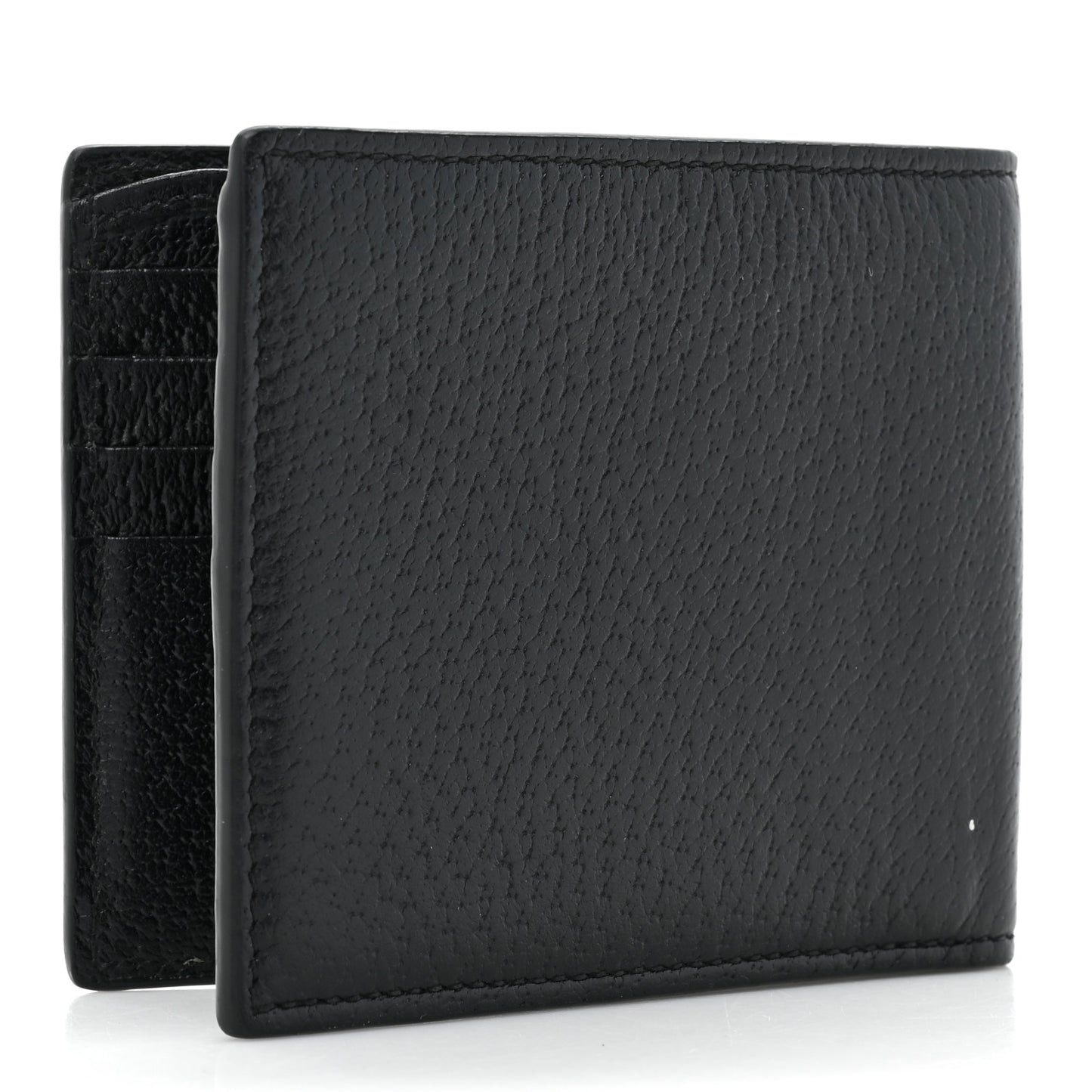 Calfskin Bee Bi-Fold Wallet Black