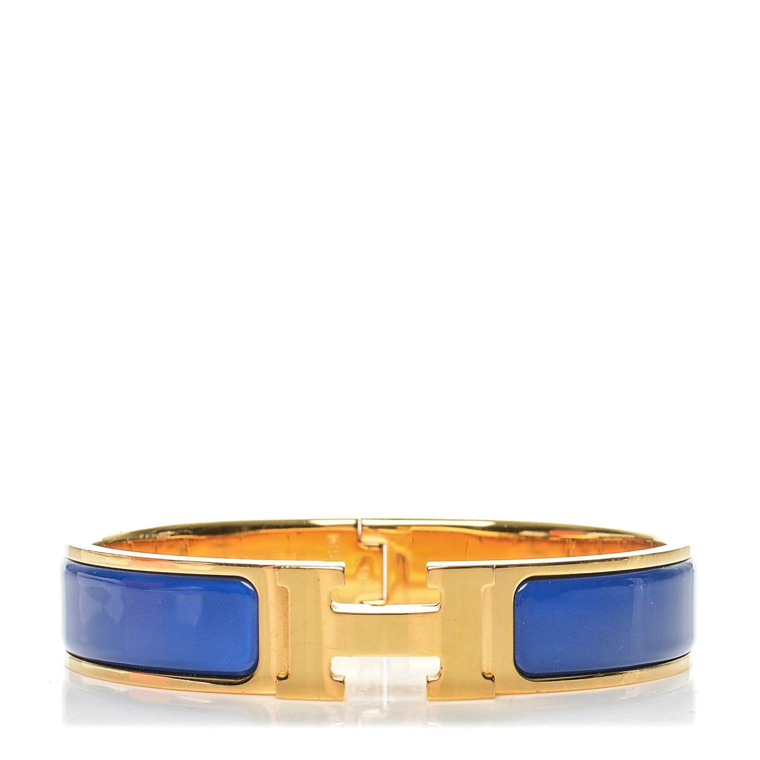 Hermes Enamel Narrow Clic Clac H Bracelet PM Bleu Electrique 1 of 4