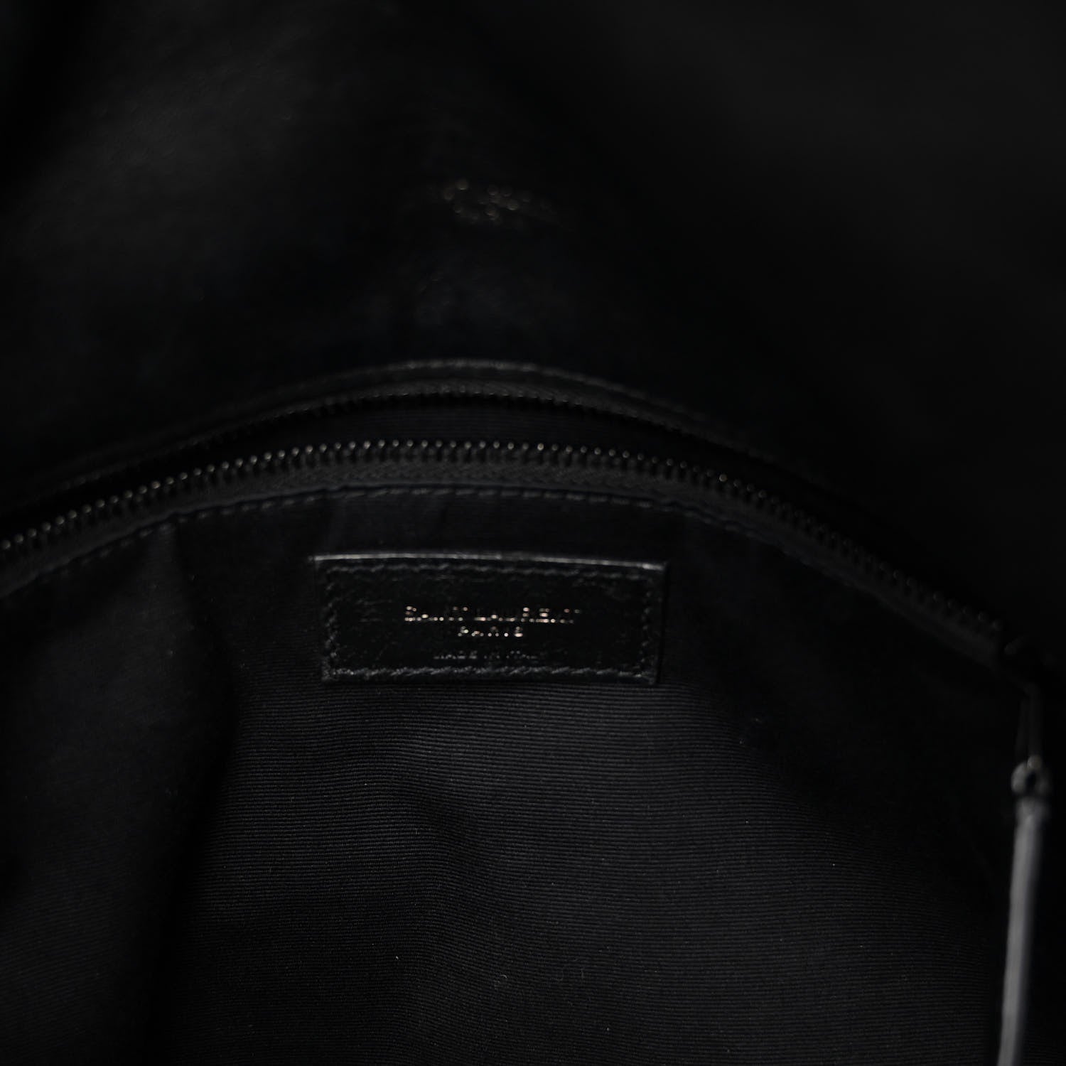 Saint Laurent Lambskin Quilted Monogram Monochrome Medium Loulou Puffer Chain Satchel Black 6 of 10