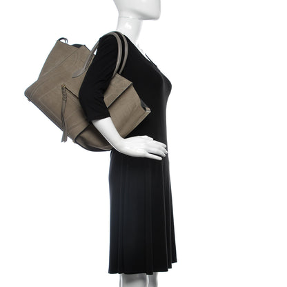 Celine Crocodile Embossed Nubuck Medium Phantom Luggage Grey 2 of 9