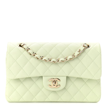 Chanel Caviar Quilted Small Double Flap Light Green 1 of 11