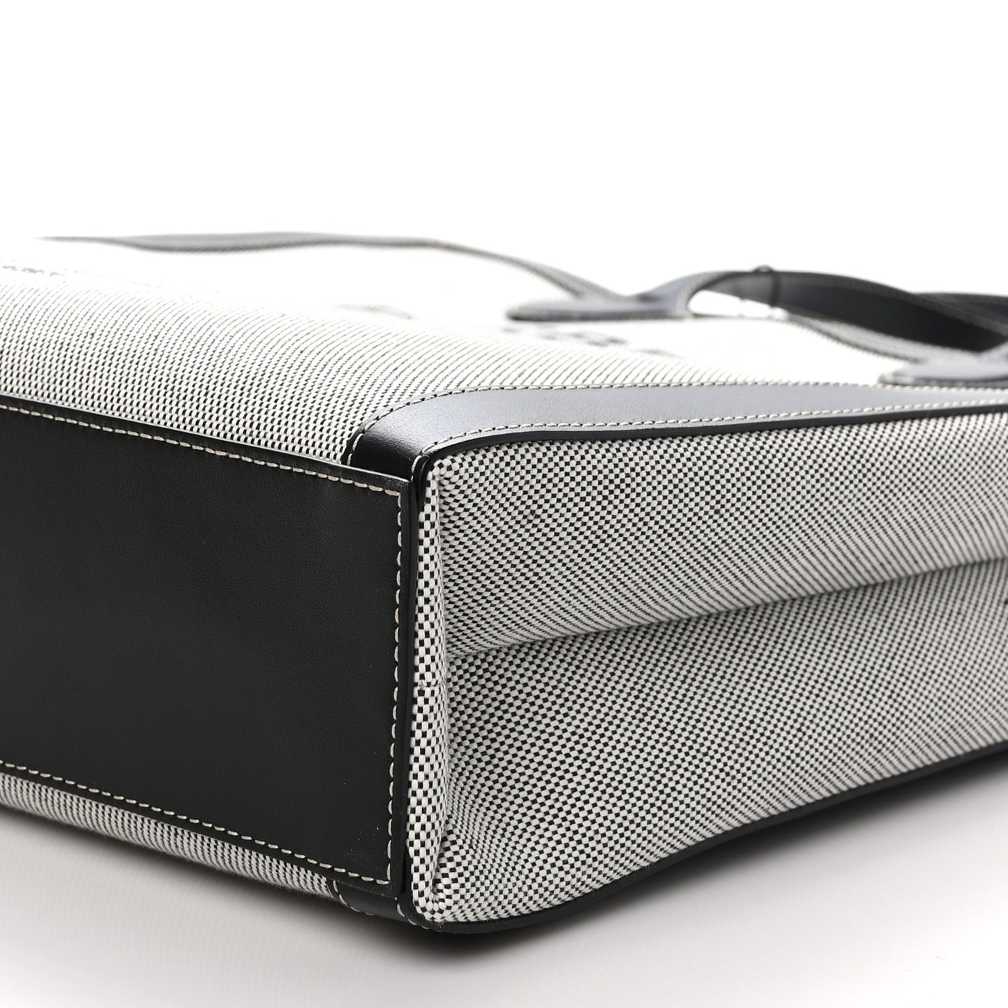 Smooth Calfskin Canvas Horseferry Print Medium Kane Tote Black