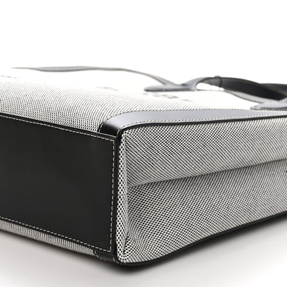 Burberry Smooth Calfskin Canvas Horseferry Print Medium Kane Tote Black 10 of 12