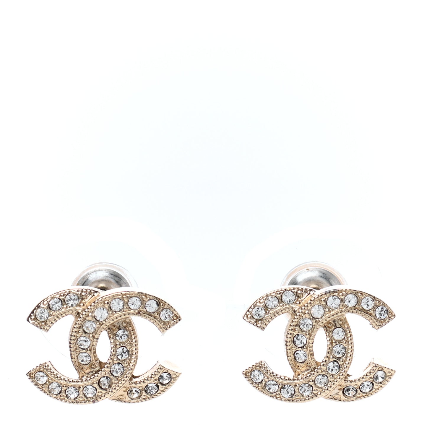 Crystal CC Earrings Light Gold