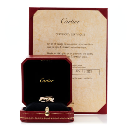 Cartier 18K Pink Yellow White Gold Diamond Trinity Ring 51 5.75 5 of 5