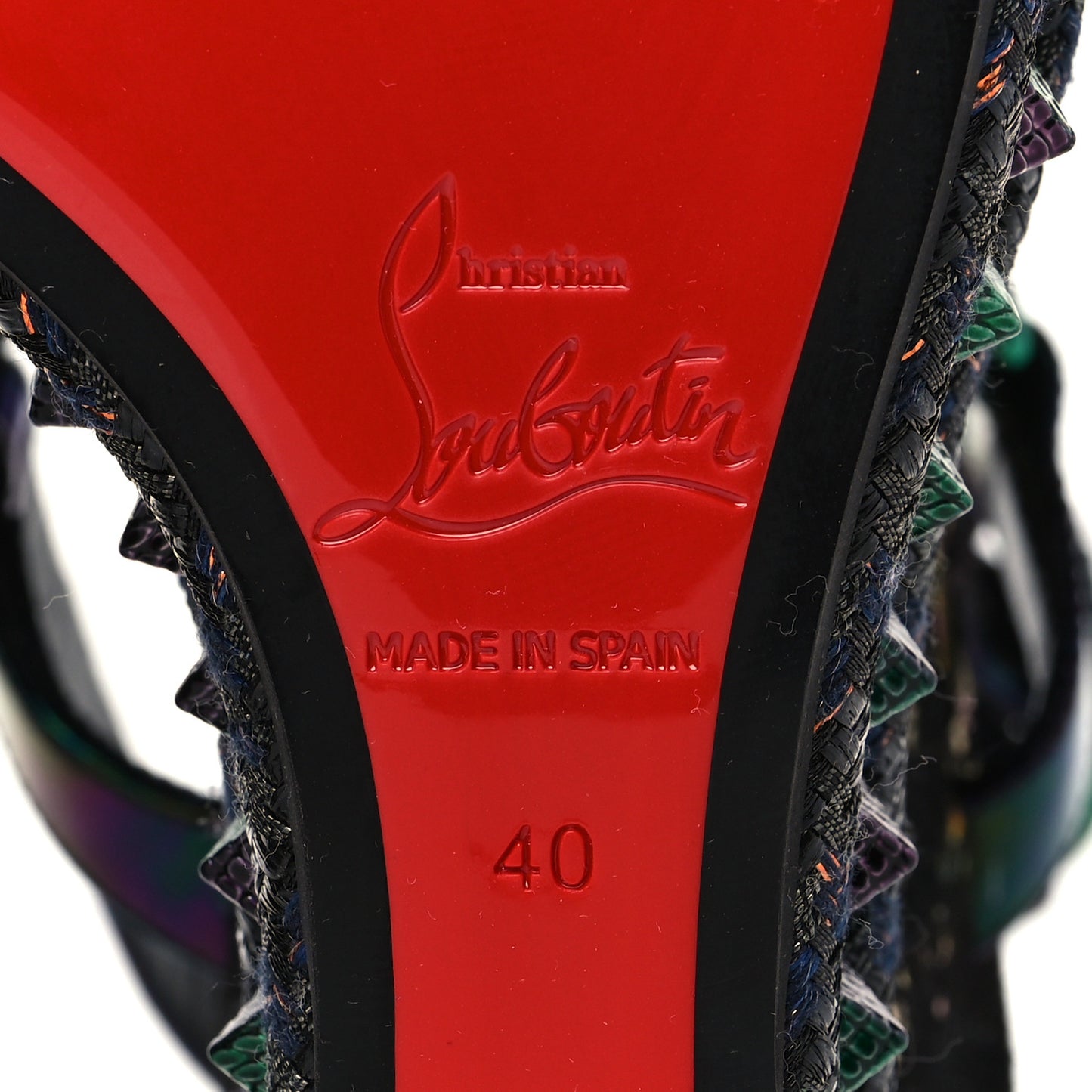Patent Calfskin Dark Rainbow Print Pyraclou 110 Wedge Sandals 40 Black Multicolor