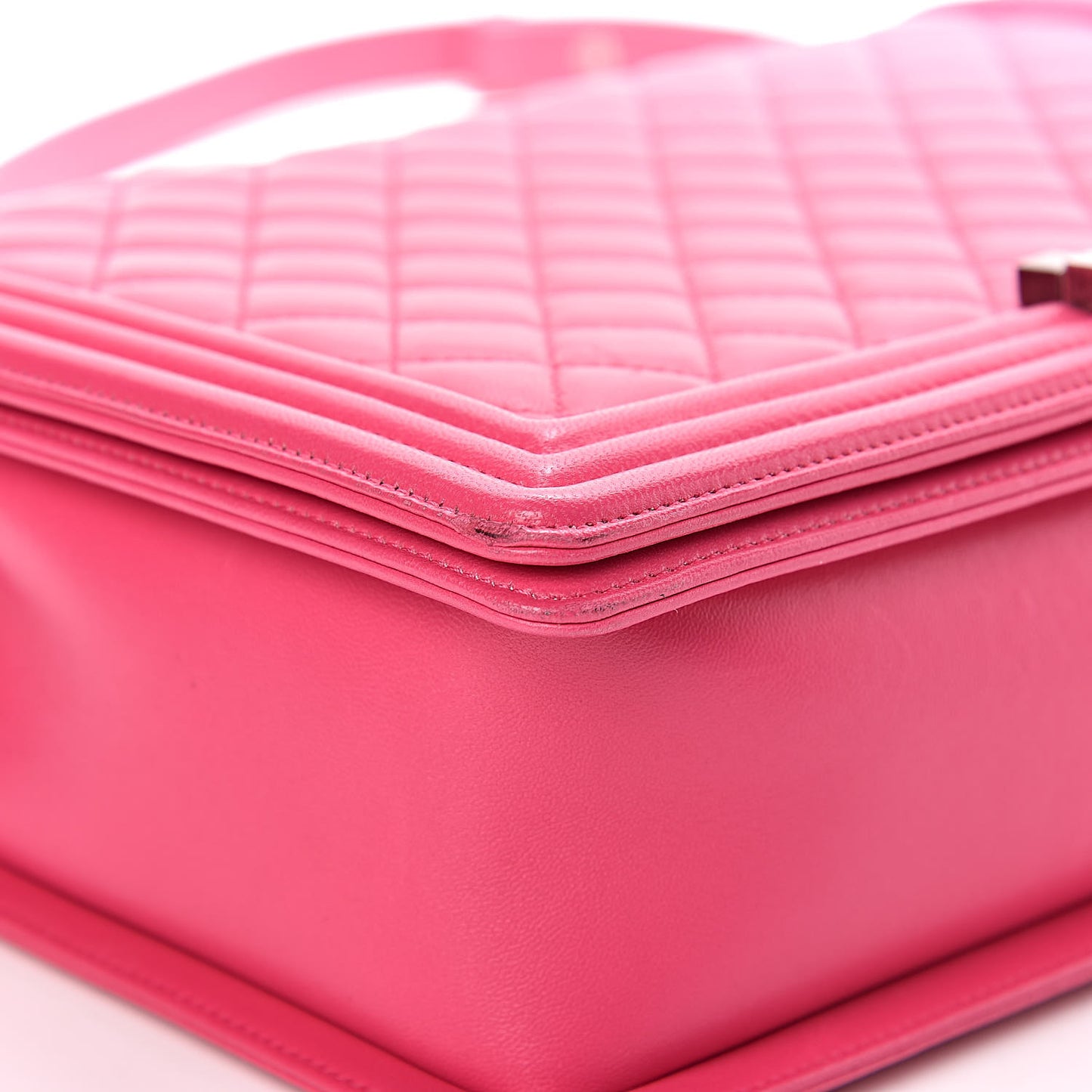 Lambskin Quilted Large Boy Flap Pink