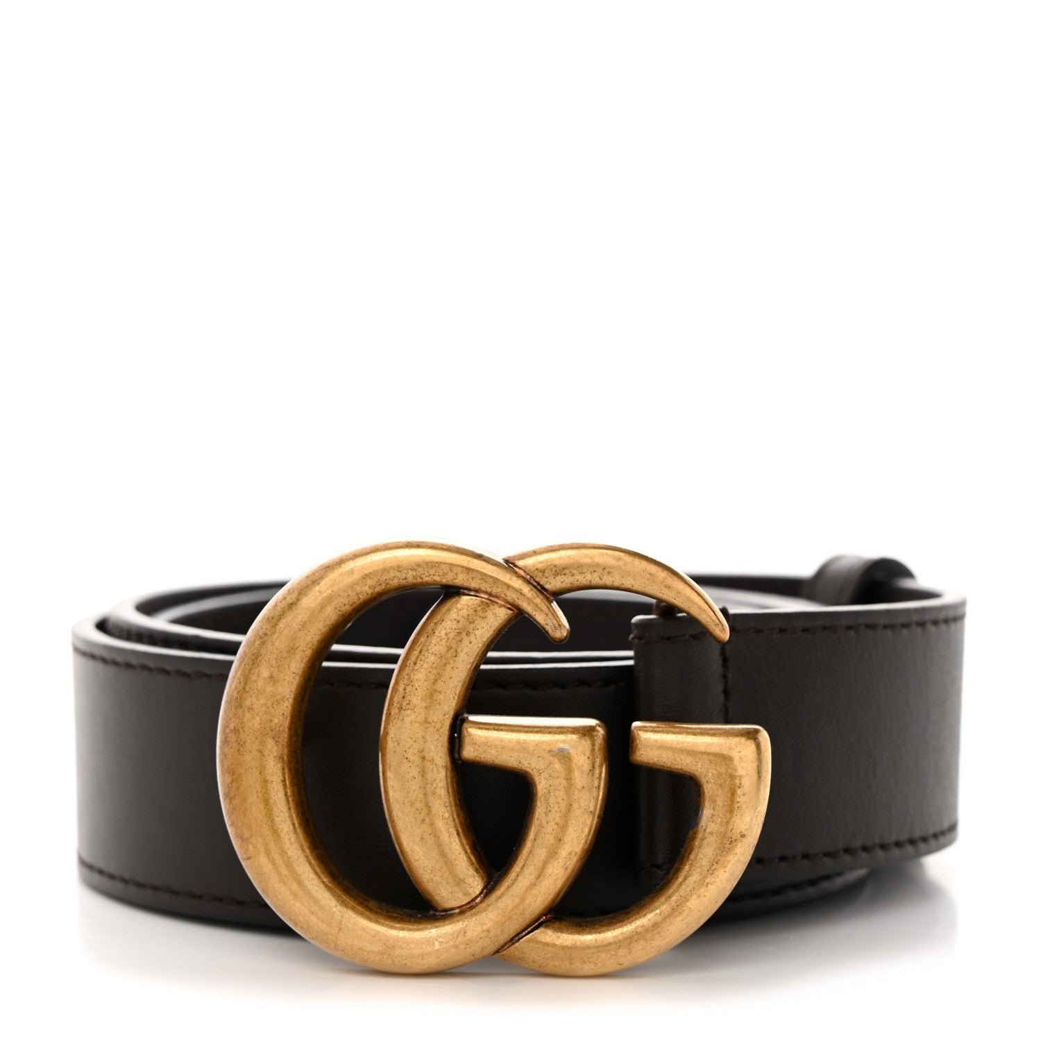 Gucci Moon Calfskin Double G 30mm Belt 85 34 Dark Cocoa 1 of 5