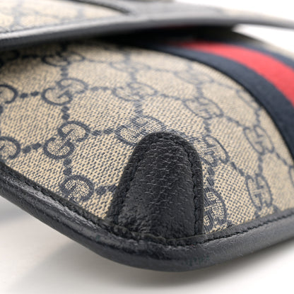 Gucci GG Supreme Monogram Web Small Ophidia Belt Bag 80 32 Beige Navy 9 of 10