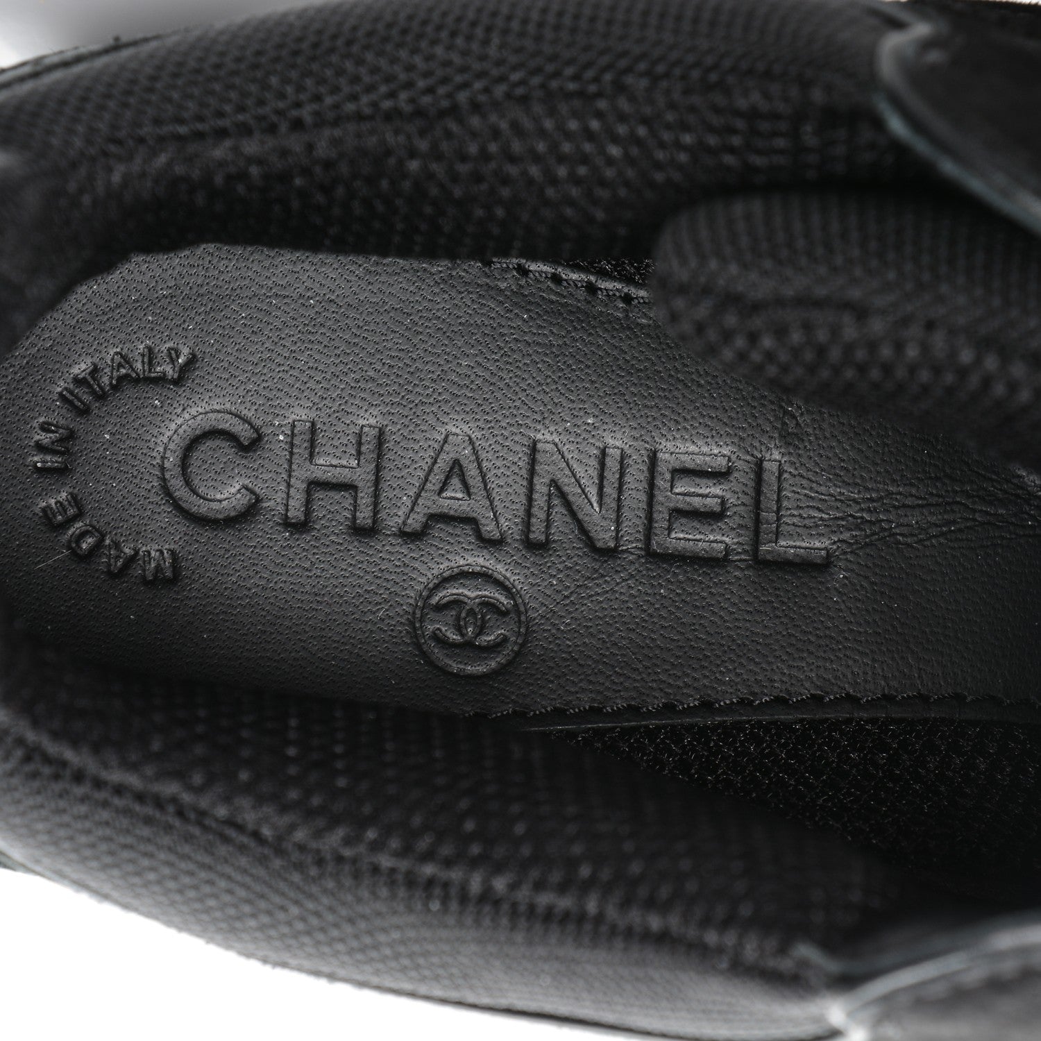 Chanel Toile Suede Calfskin CC Sneakers 36.5 Black 7 of 7