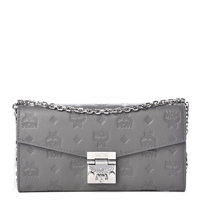 MCM Calfskin Ottomar Large Patricia Wallet On Chain Grey 1 of 9