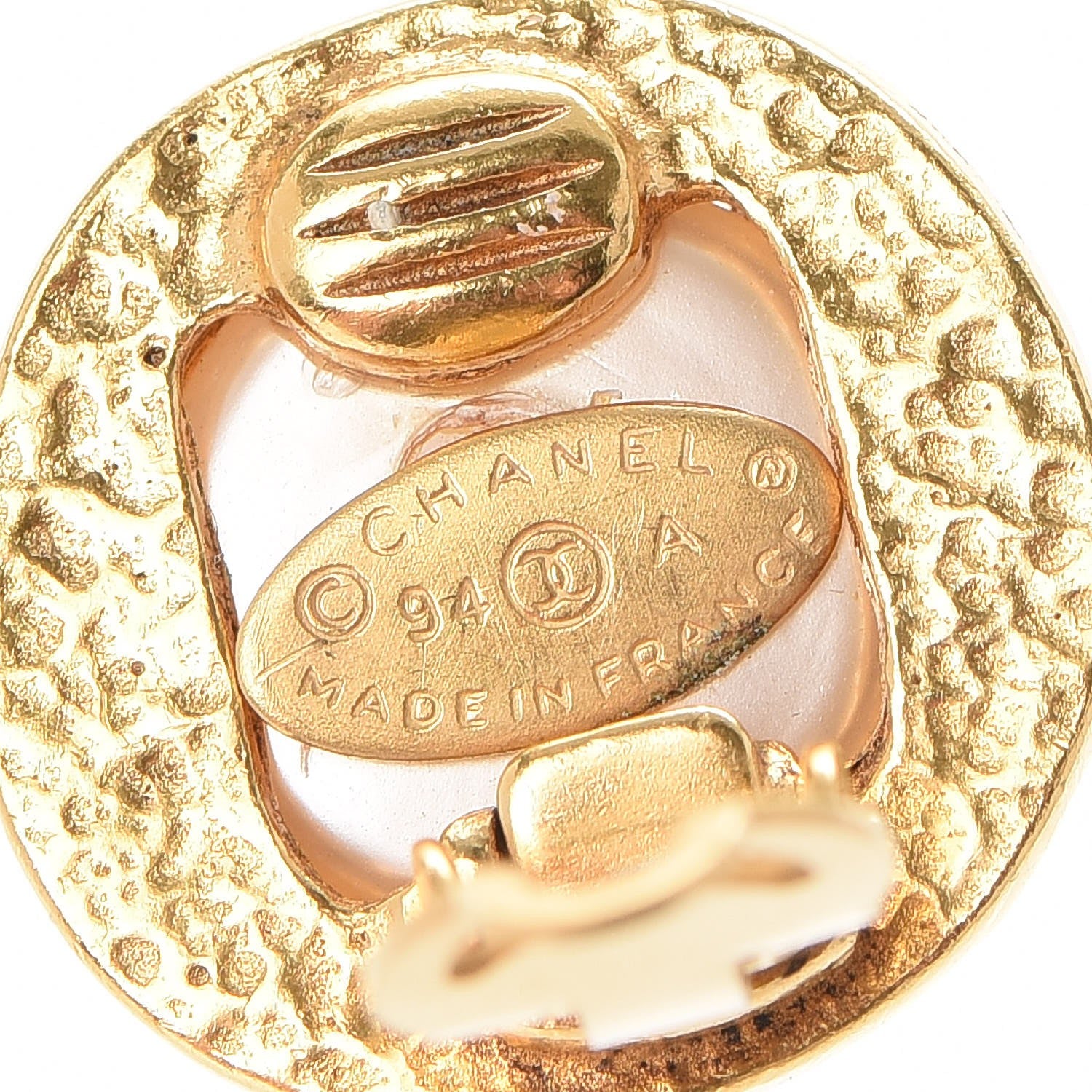 Chanel Pearl CC Clip On Earrings Gold 10 of 12