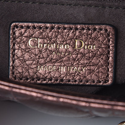 Christian Dior Metallic Grained Calfskin Cannage Mini Lady Dior Noisette 6 of 11
