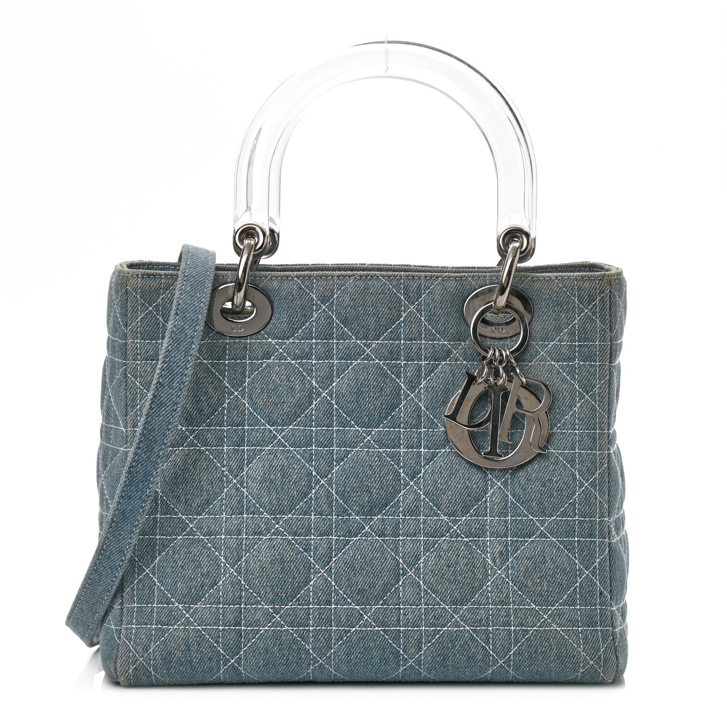 Christian Dior Denim Cannage Medium Lady Dior Light Blue 1 of 10