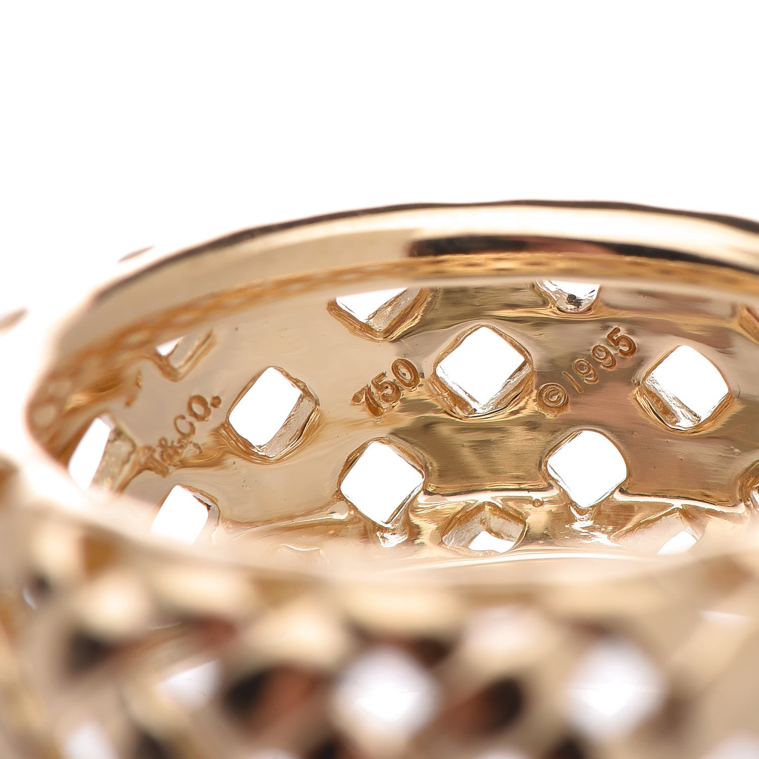 Tiffany 18K Yellow Gold Vannerie Dome Ring 54 6.75 4 of 4