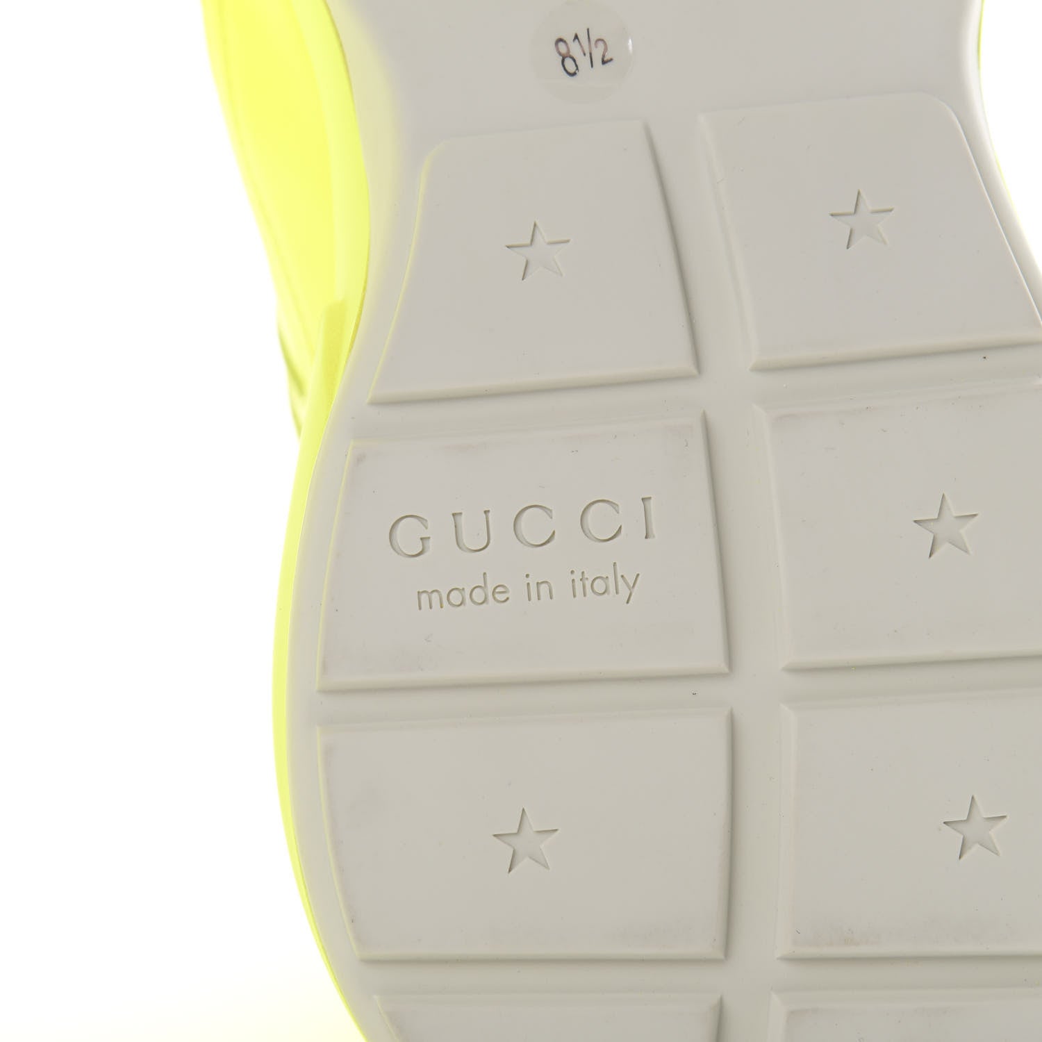 Gucci Calfskin Mens Rhyton Sneakers 8.5 Yellow Fluo 6 of 9