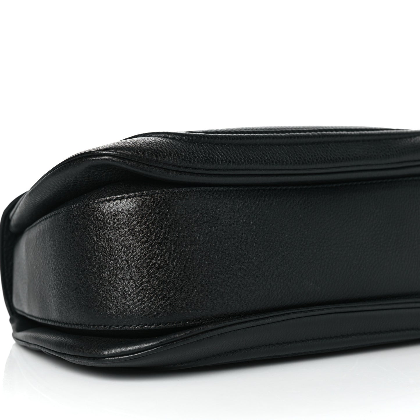 Calfskin Large New Bamboo Top Handle Bag Black