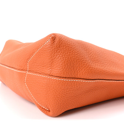 Hermes Taurillon Clemence Double Sens 45 Reversible Tote Orange Gold 14 of 15